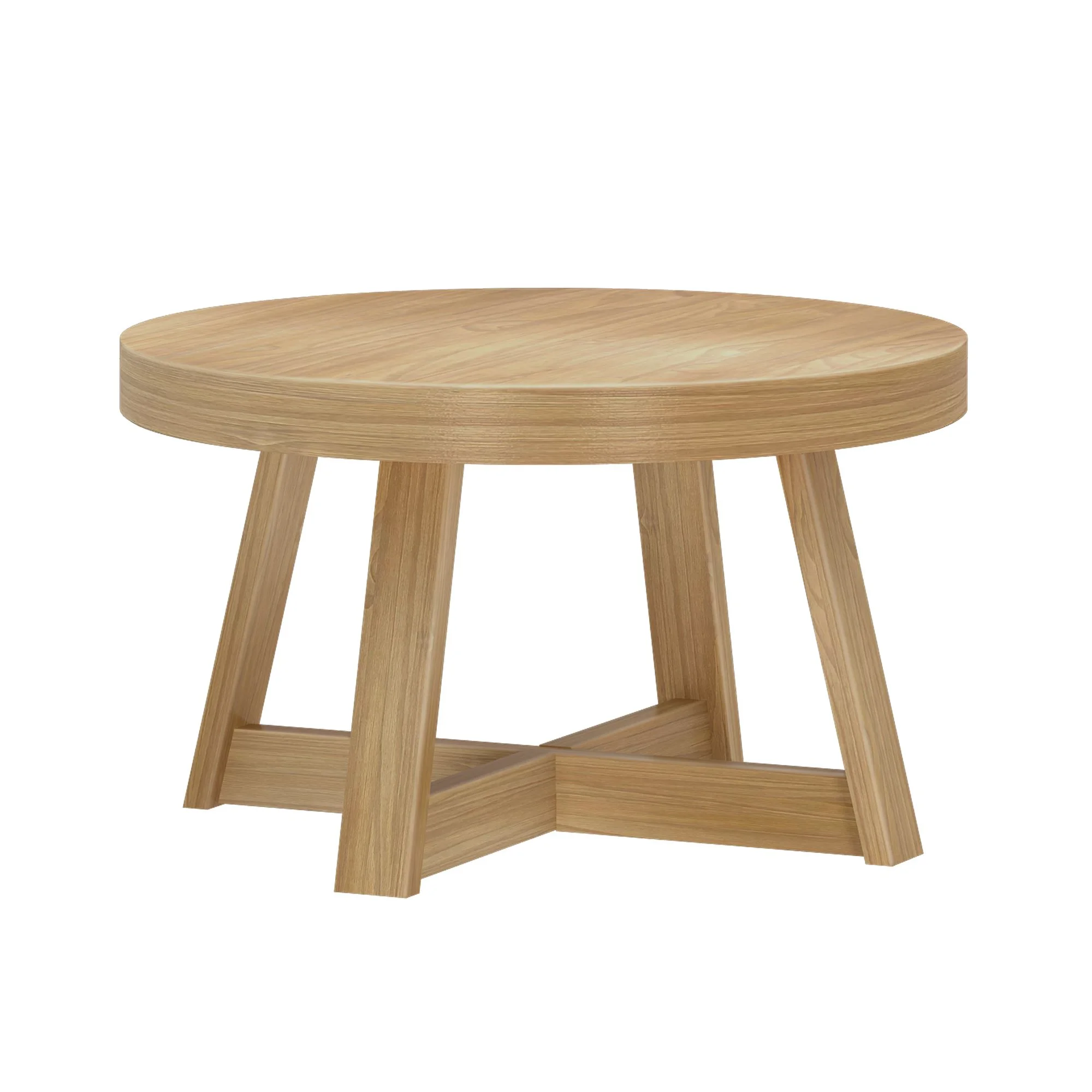 Plank+Beam Classic Round Coffee Table, 30 Inch Farmhouse Coffee Table, Mini Center Tables for Small Spaces, Small Living Space Tea Table