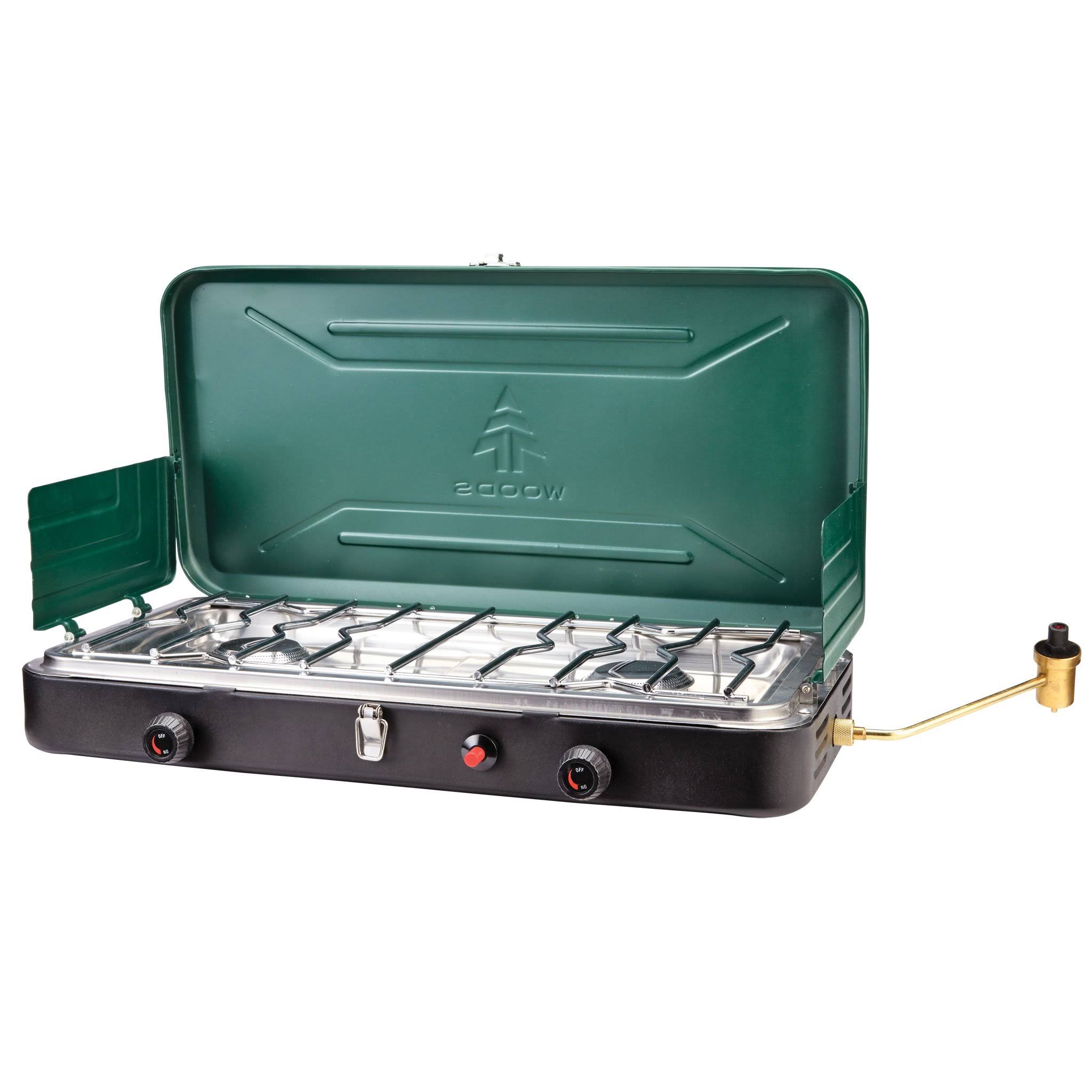 Woods Portable Propane Camping Stove with 2 Burners
