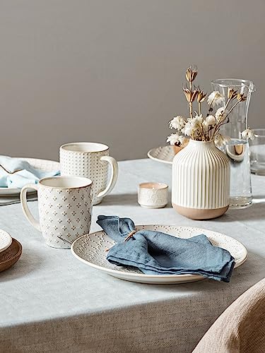 LE TAUCI Dinnerware Sets 12 PCS, Ceramic Plates and Bowls Set, Suit For Housewarming (10" Dinner Plate + 8" Salad Dish + 26 oz Cereal Bowl) x 4, Oven safe - Arctic White