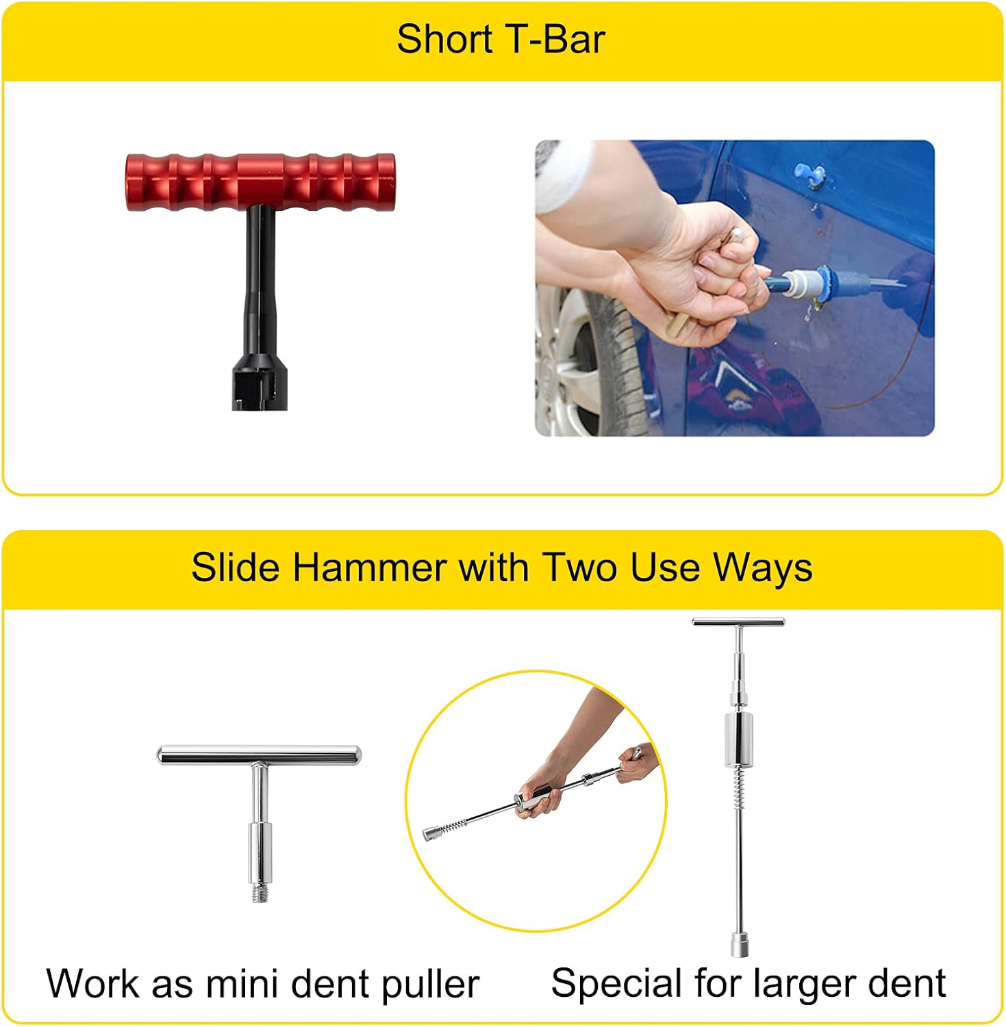 VEVOR Dent Removal Tool, 89 Pcs Paintless Dent Repair Tools, Led Baffle Board Car Dent Repair Kit, Glue Puller Tabs Dent Puller Kit for Auto Dent Removal, Minor Dents, Door Dings And Hail Damage