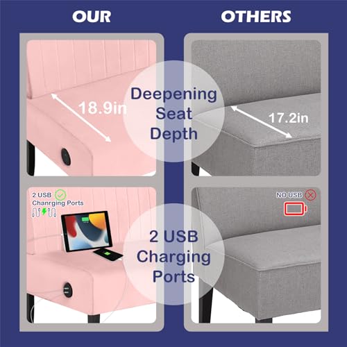 STHOUYN 3 Piece Living Room Furniture Sets, 3 Seat Couch and Loveseat with 2 USB, Single Sofa Accent Chair, Modern Small Couches for Small Spaces, Bedroom, Apartment (Dark Grey)