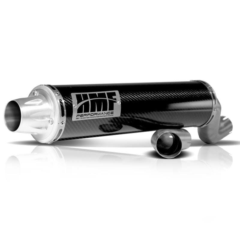 HMF Racing Blue Performance Slip on Exhaust for Yamaha Raptor 700 06-14 End Cap- Turn-Down-Brushed