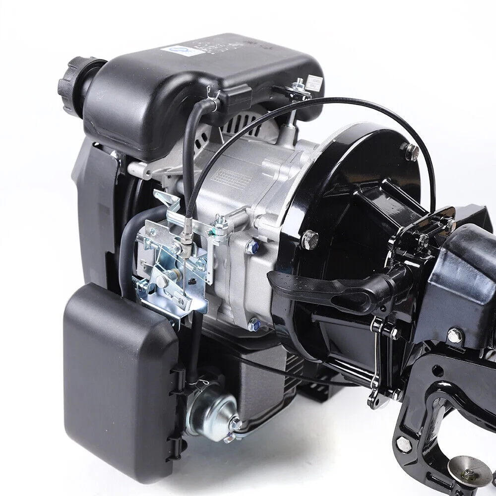 ZhdnBhnos 4 Stroke 6HP Heavy Duty Outboard Motor Fishing Boat Petrol Engine W/ Air Cooling System CDI 2500RPM Single Cylinder Hand Pull