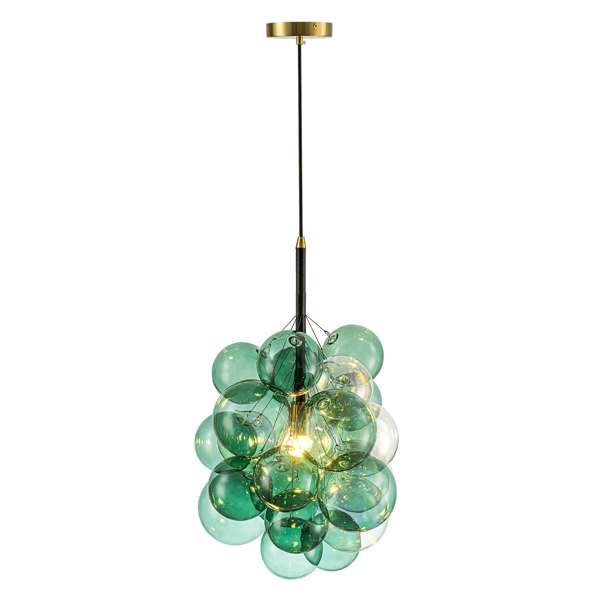 Clairorb 1-Light Cluster Glass Globe Bubble Glam Chandelier (18)