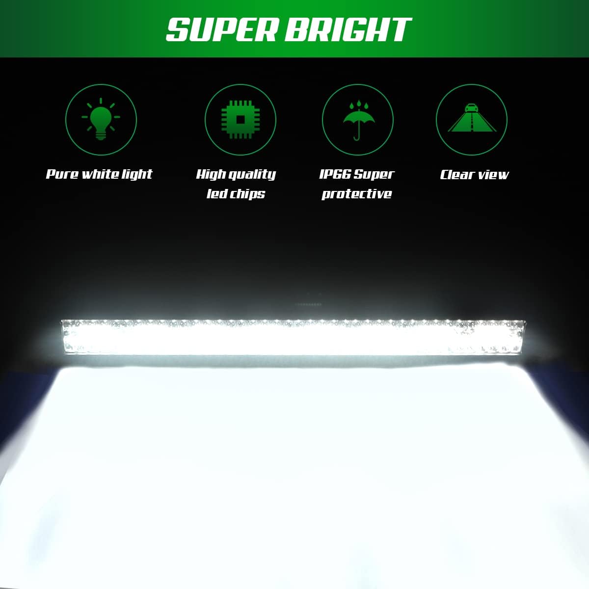 GREUNION 52 inch led Light bar for Trucks, Triple Row Lighting barra Kit, led spot Flood Combo Beam Light bar for Off-Road ATV UTV SUV Boat and Tractor ( 6000K)