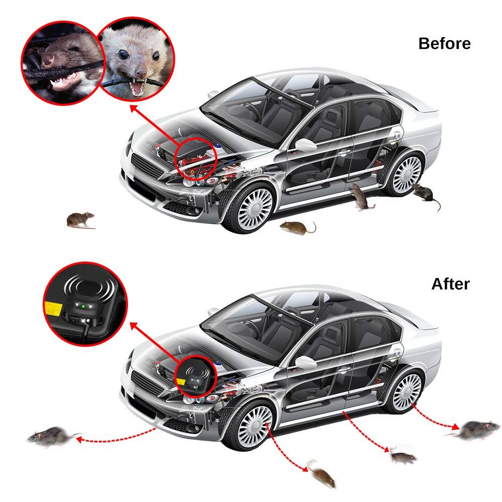 Loraffe Under Hood Animal Repeller Car Rat Repeller Rodent Repellent Ultrasonic