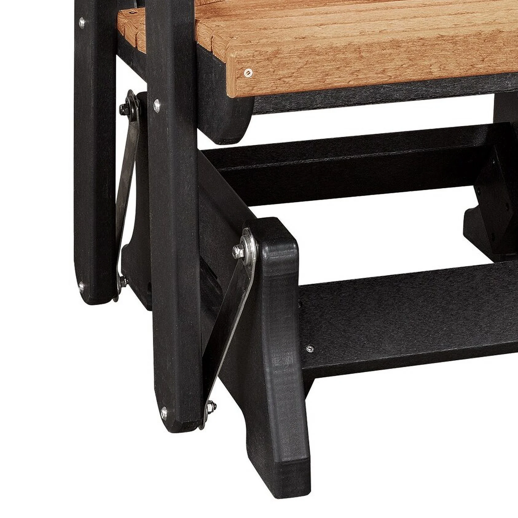 OS Home and Office Model Double Glider with Center Table in Cedar with a Black Base