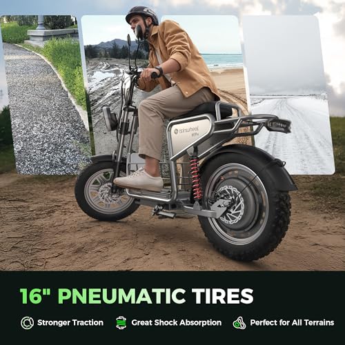 isinwheel Electric Scooter Adults, 21/38 MPH Top Speed & 28/43 Miles Range, 14/16'' Fat Tire Scooter for Adult with Turn Signals & Mood Lights, APP, 1200W Powerful Motor Electric Scooter with Seat
