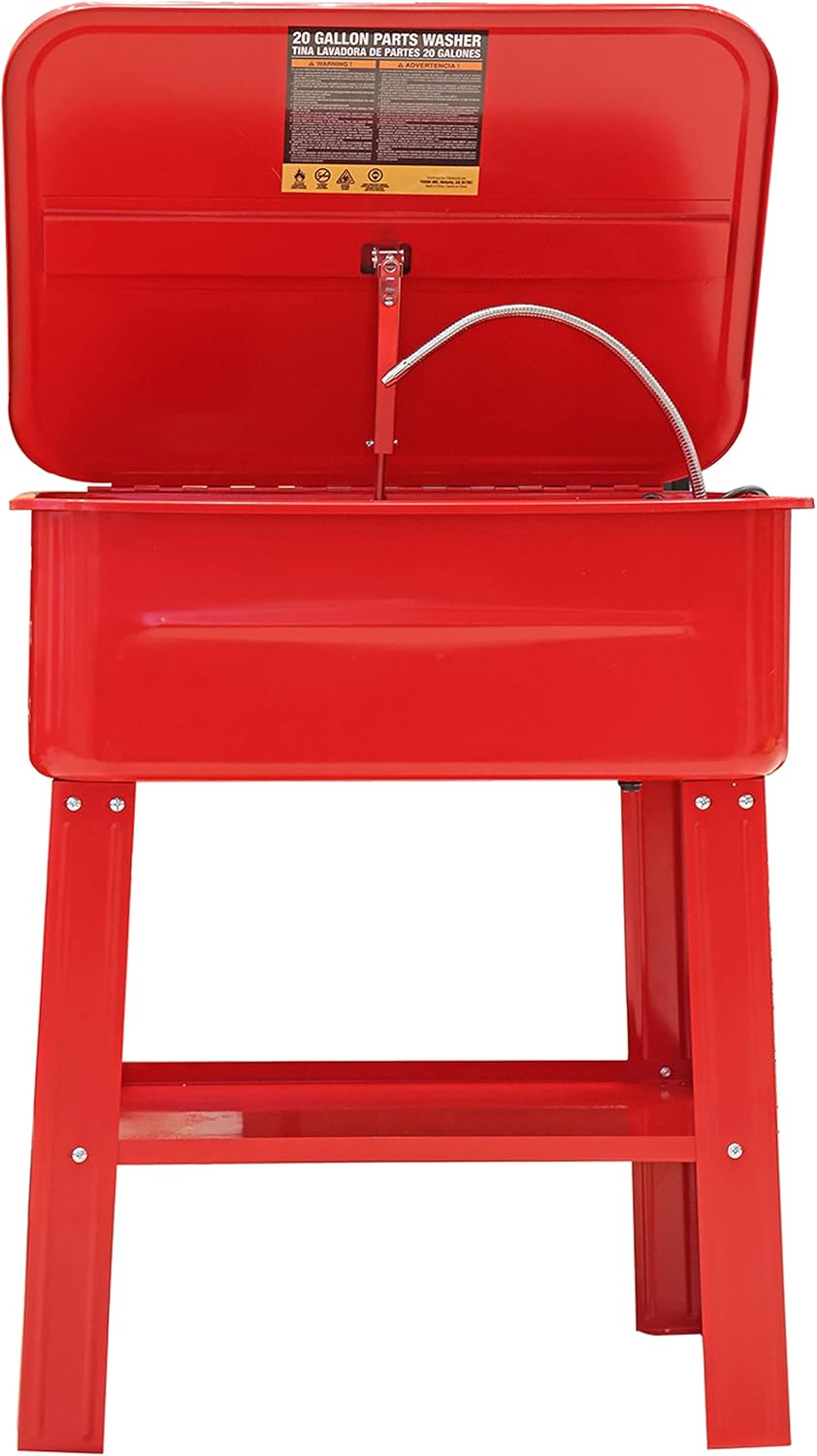 Torin ATRG4001-20B 20 Gallon Capacity Electric Solvent Pump Automotive Parts Washer Cleaner, Red