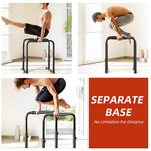 Adjustable Dip Bars for Home Gym Workout, Heavy Duty Dip Stands Strength Training Fitness Dip Station Calisthenics for Tricep Dips, L Sits