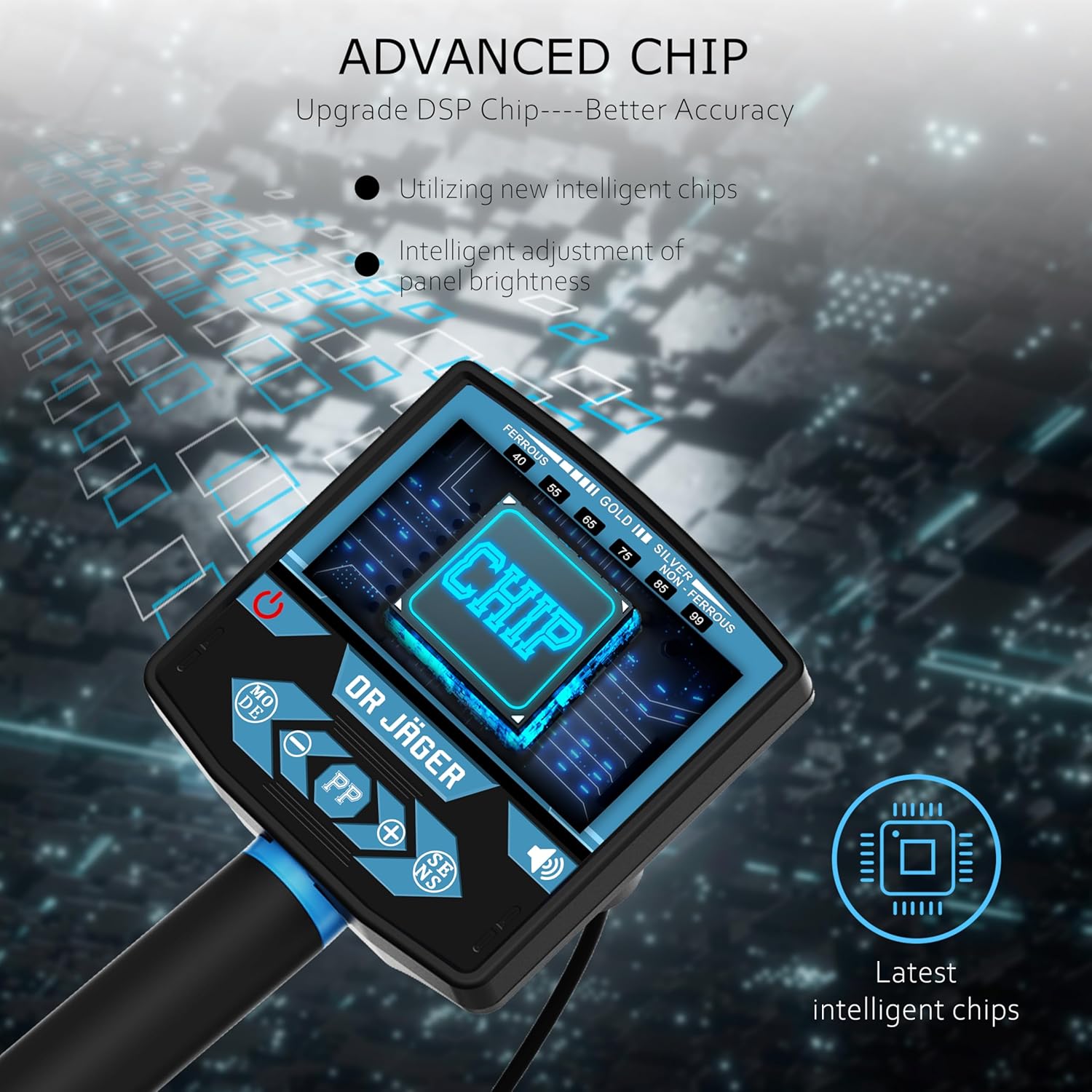 Metal Detector for Adults Waterproof, Precision Metal Detector Waterproof Gold and Silver, Higher Precision, Technology Large LED Display, Strong Memory Mode, 12 Inch IP68 Coil, New Top DSP Chip