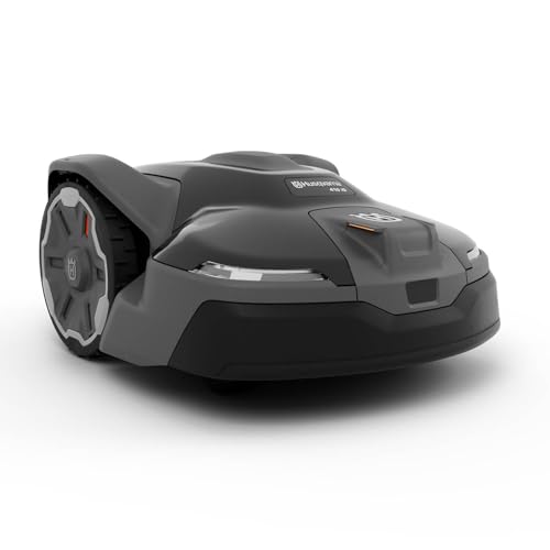 Husqvarna 410iQ Automower Robotic Mower, 0.5 Acre Mowing Capacity, Wire Free Robot Lawn Mower with Charging Station, RS1 EPOS Reference Station and Replacement Blades, 970727401