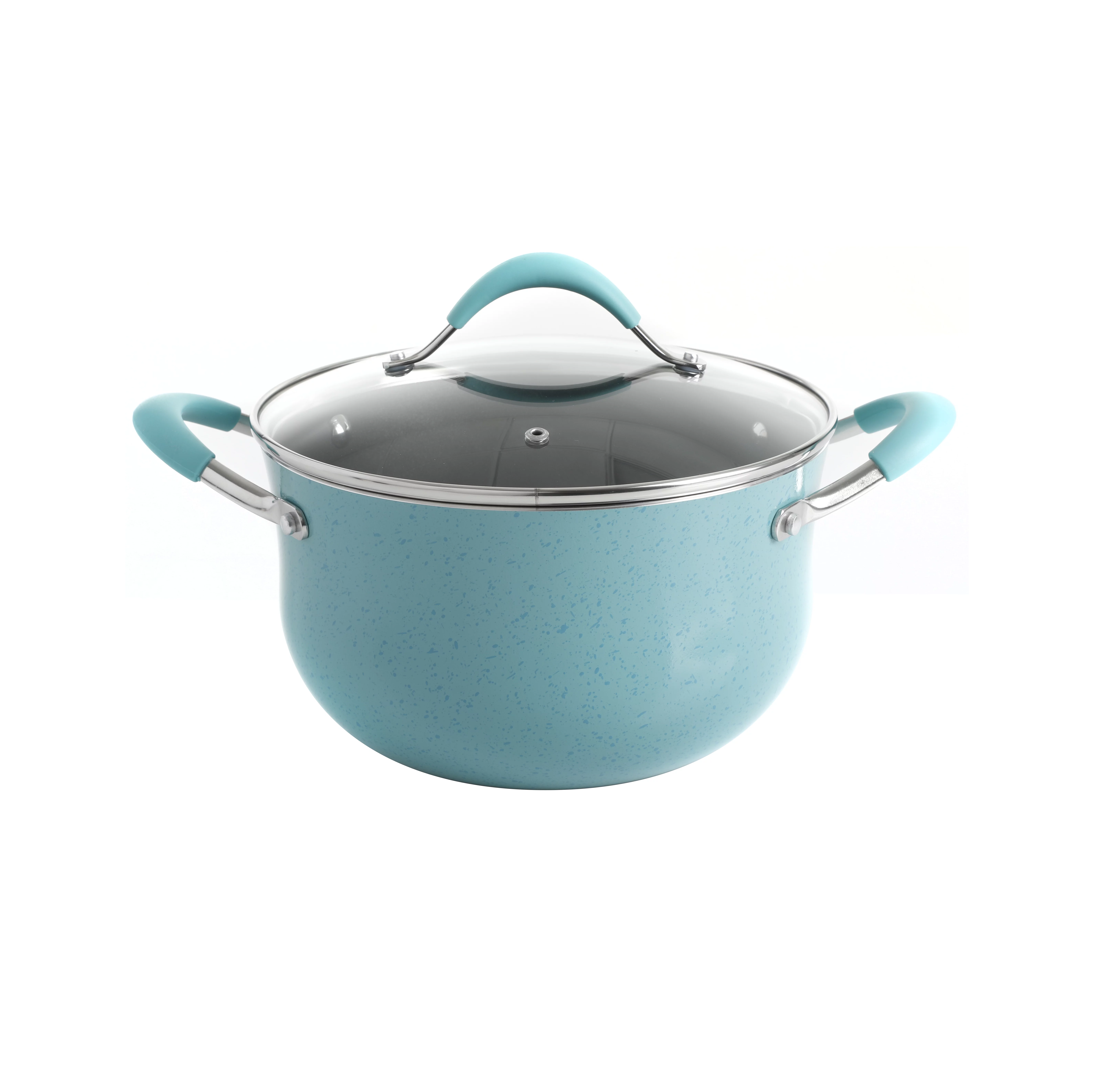 The Pioneer Woman Frontier Speckle 24-Piece Aluminum Cookware Combo Set, Turquoise