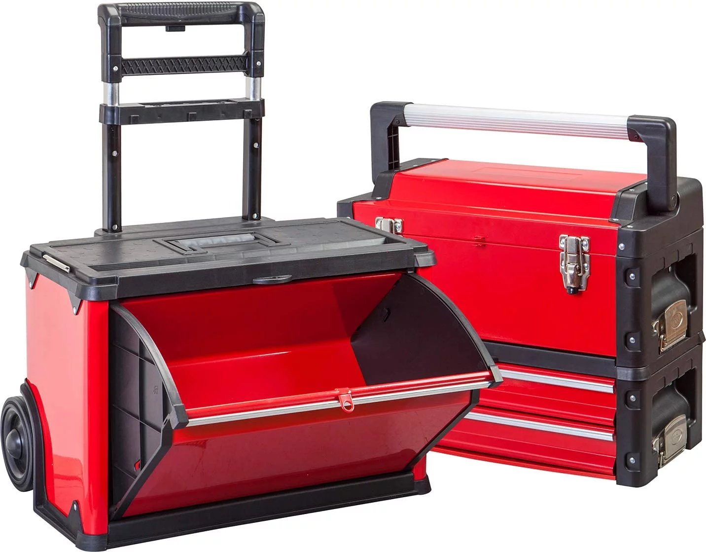 Big Red Rolling Tool Chest with Wheels Stackable Tool Storage Cabinet with 3 Drawers for Garage Workshop