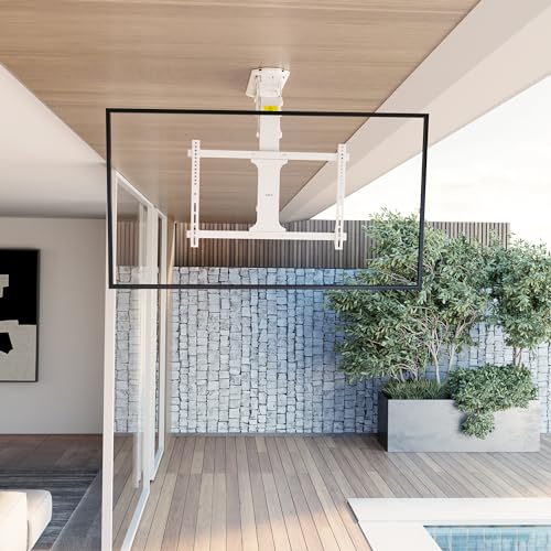 VIVO Electric Ceiling TV Mount Large Flip Down Motorized Pitched Roof VESA Mount
