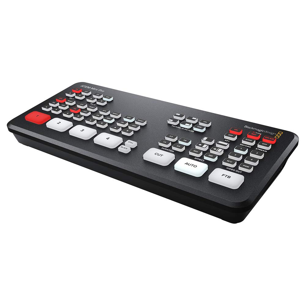 Blackmagic Design ATEM Mini Pro HDMI Live Stream Switcher with 6' High-Speed HDMI Cable & 10-Pack Straps Bundle