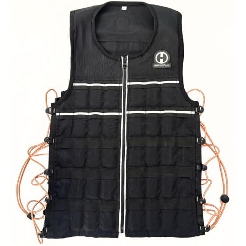 Hyperwear Hyper Vest ELITE Fully Adjustable Weight Vest - Stretch CORDURA® Fabric Zipper Thin Steel Weights - Weighted Vests for Running, Strength, Endurance, Walking - Sizes S, M, L, XL
