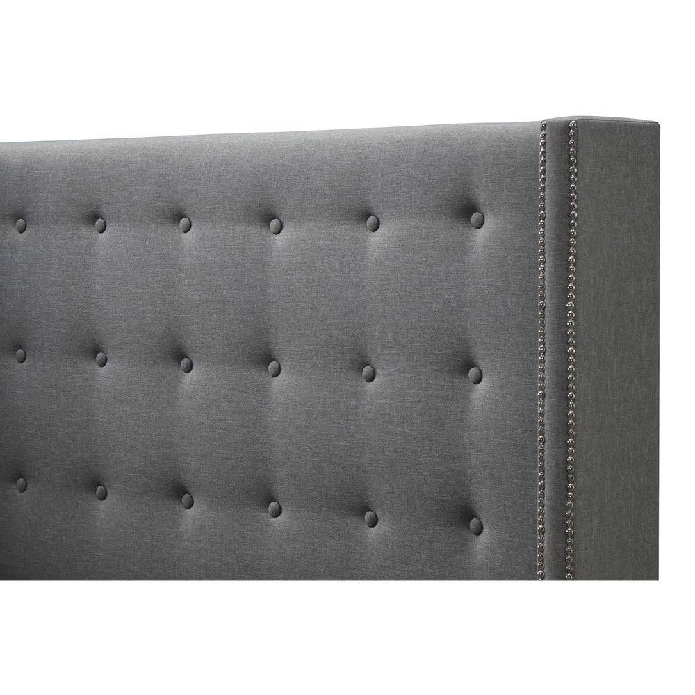 Strick u0026 Bolton Roth Grey Linen Wingback Storage Bed - Full