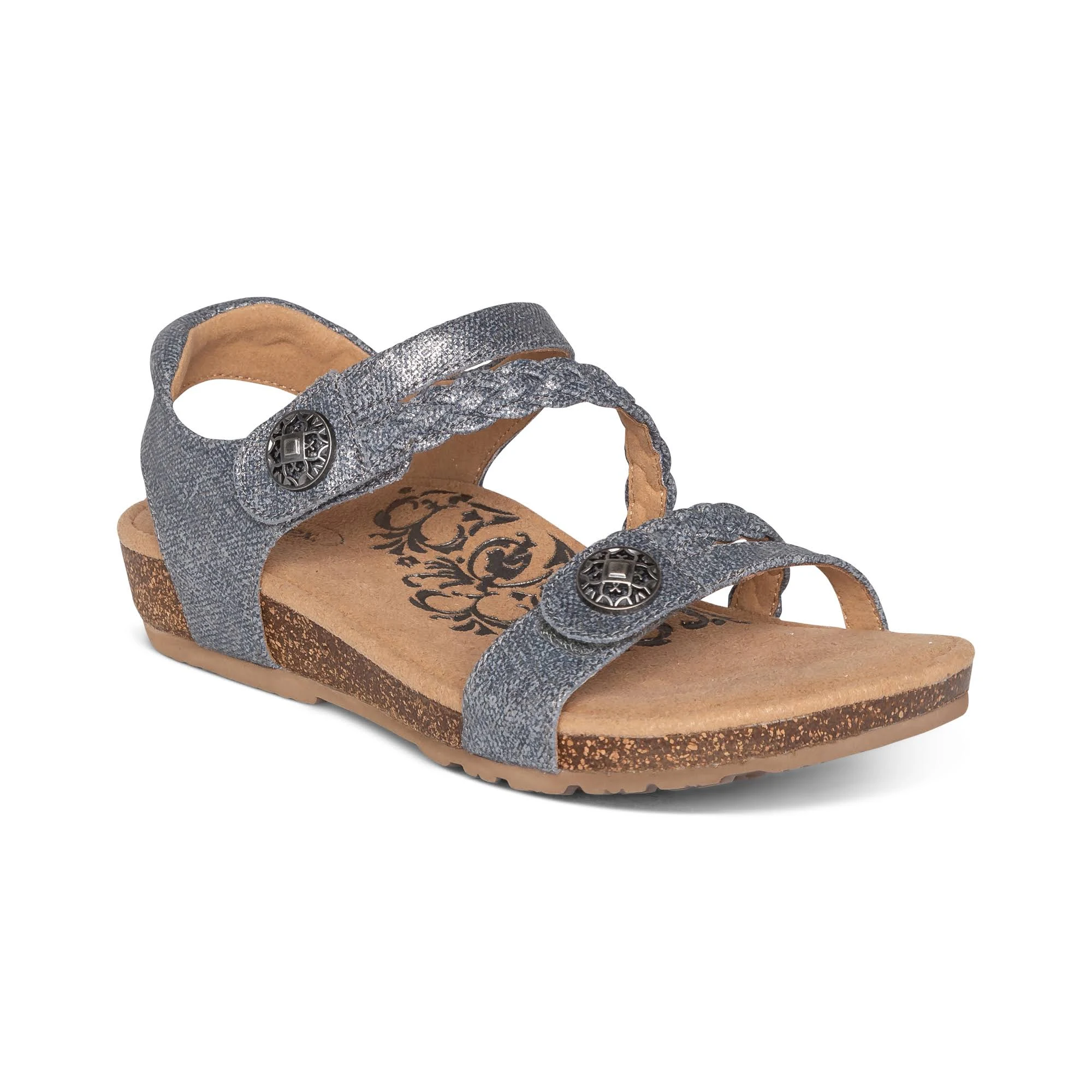 Aetrex Jillian Pewter Leather 5 M