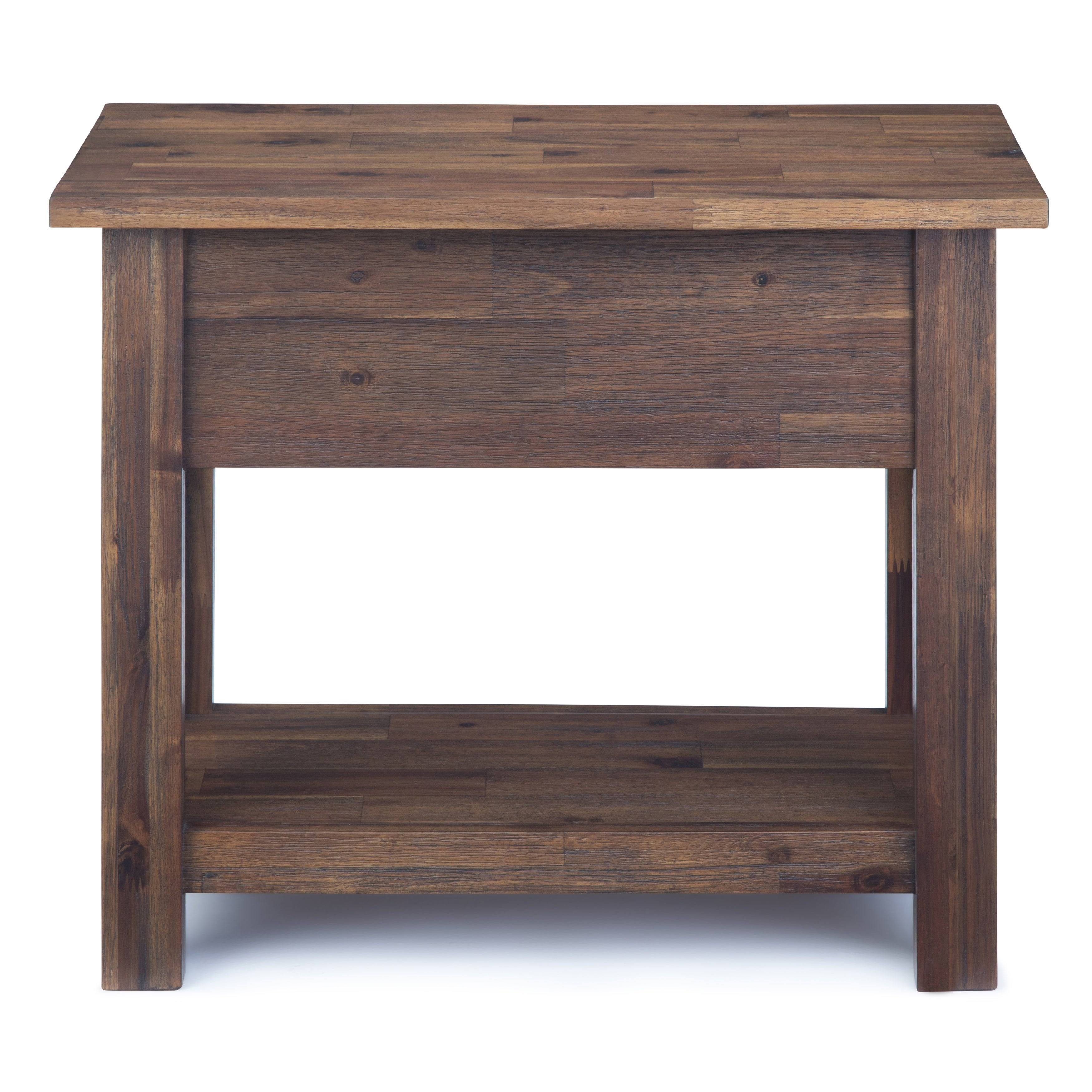 Wyndenhall Garret Solid Acacia Wood 14 inch Wide Rectangle Rustic Contemporary Narrow Side Table - 14x22 W x 24x22 D x 20x22 H