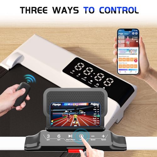 SupeRun 3 in 1 Folding Treadmills for Home Small, 3.0HP Under Desk Treadmill, Walking Pad Treadmill 300 lb Capacity with Remote & APP Control, LED Display, Powerful Quiet Walking Pad with Handle Bar