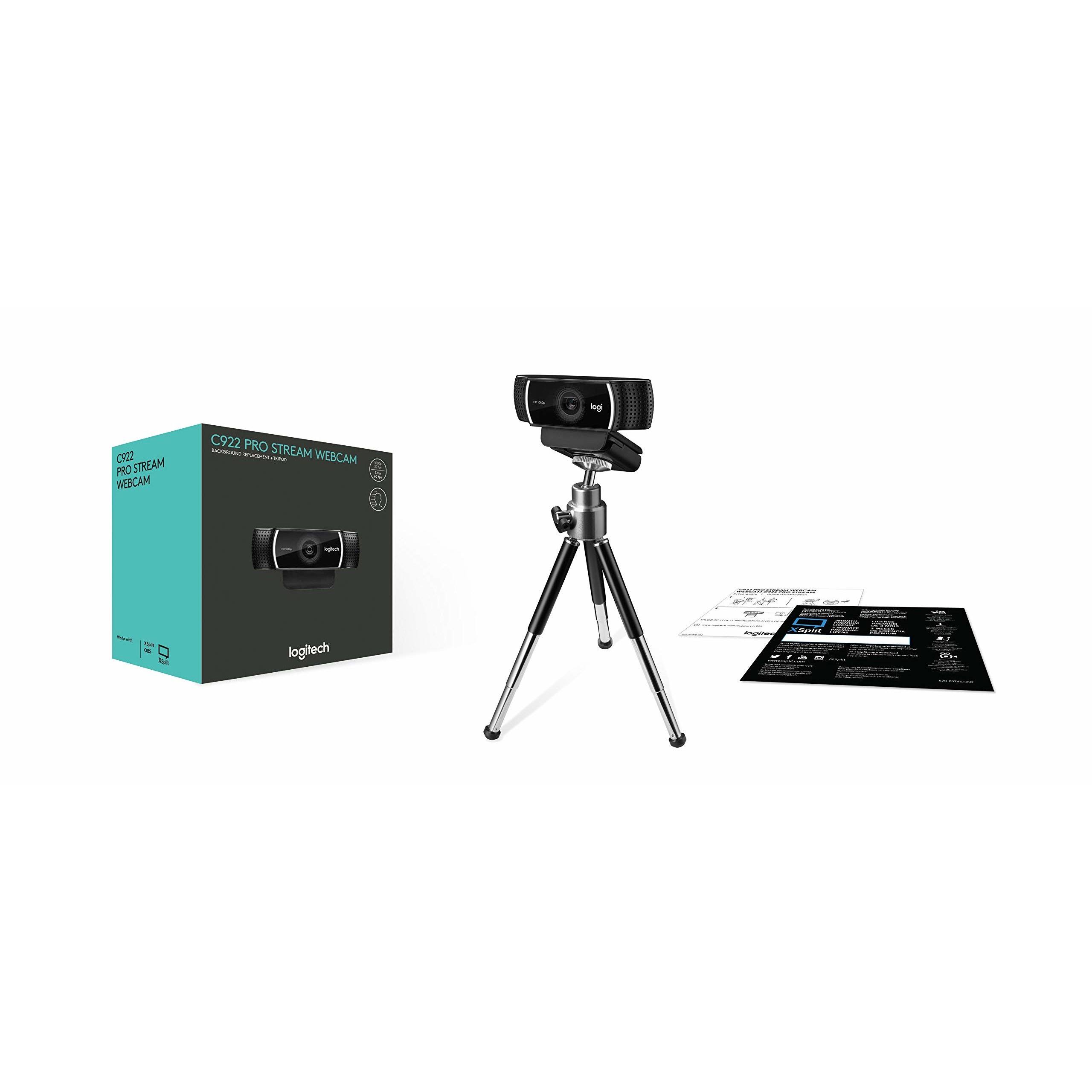 Logitech C922 Pro Stream HD Webcam 1080p - Black