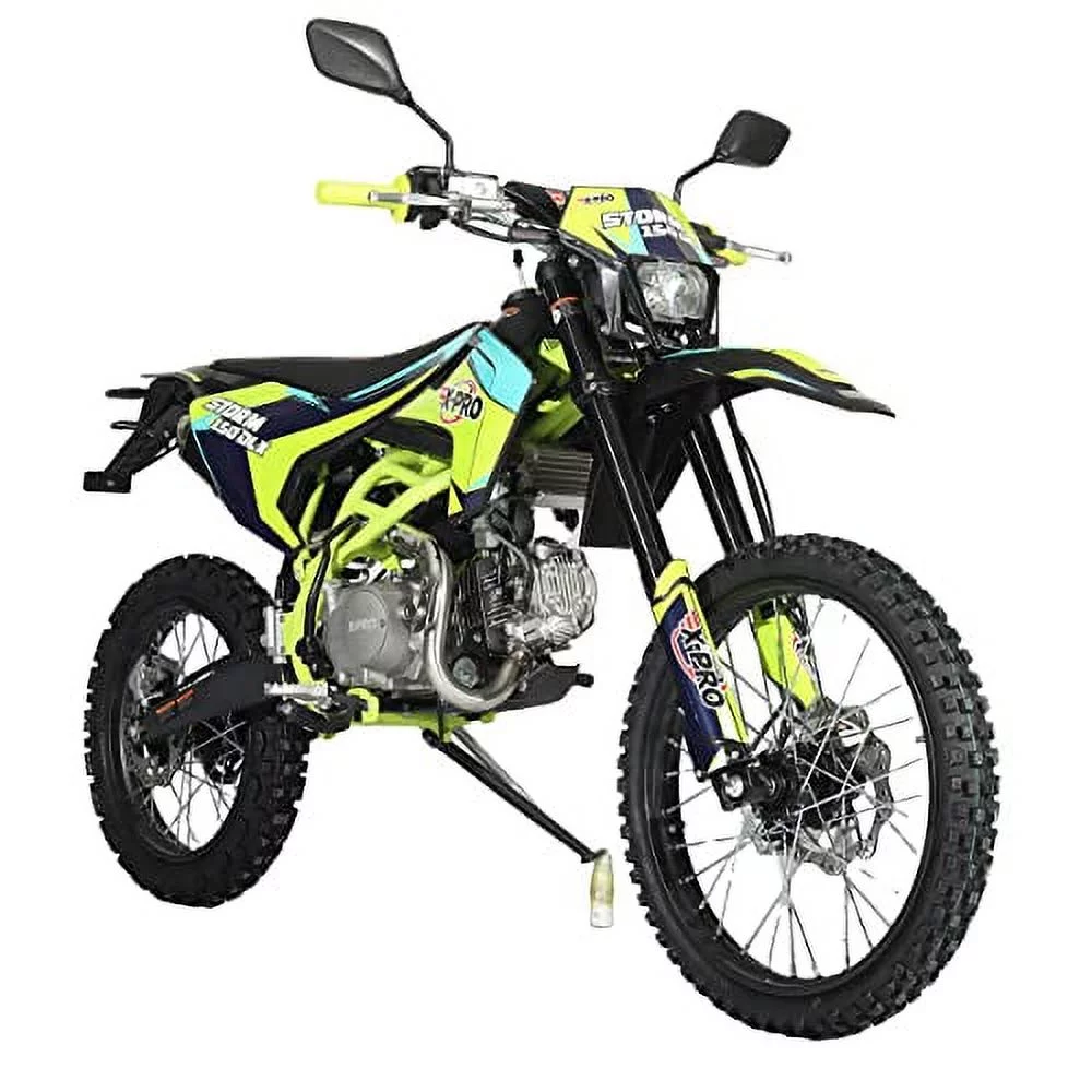 X-Pro Brand New 150cc Gas Pit Dirt Bike with All lights, 4-Speed Manual Transmission, 19"/16" Tires - Curated Treasures Market