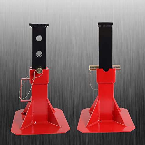 Torin ATZ120005B Heavy Duty Pin Style Adjustable Height Automotive Jack Stands, 12 Ton (26,400 lb) Capacity, Red, 1 Pair