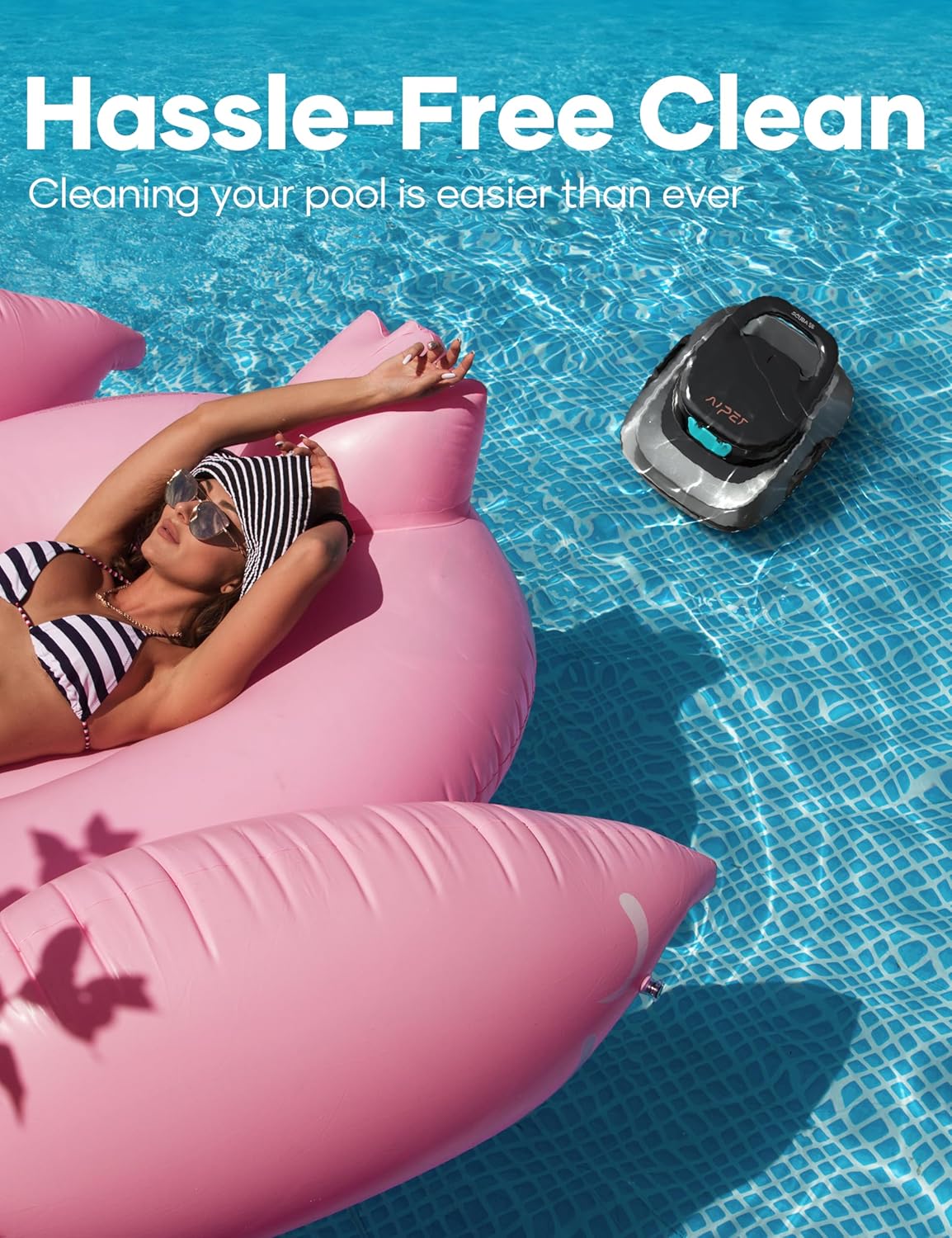AIPER 2024 Upgraded Scuba SE Robotic Pool Cleaner, Cordless Robotic Pool Vacuum, Lasts up to 90 Mins, Ideal for Above Ground Pools, Automatic Cleaning with Self-Parking Capabilities