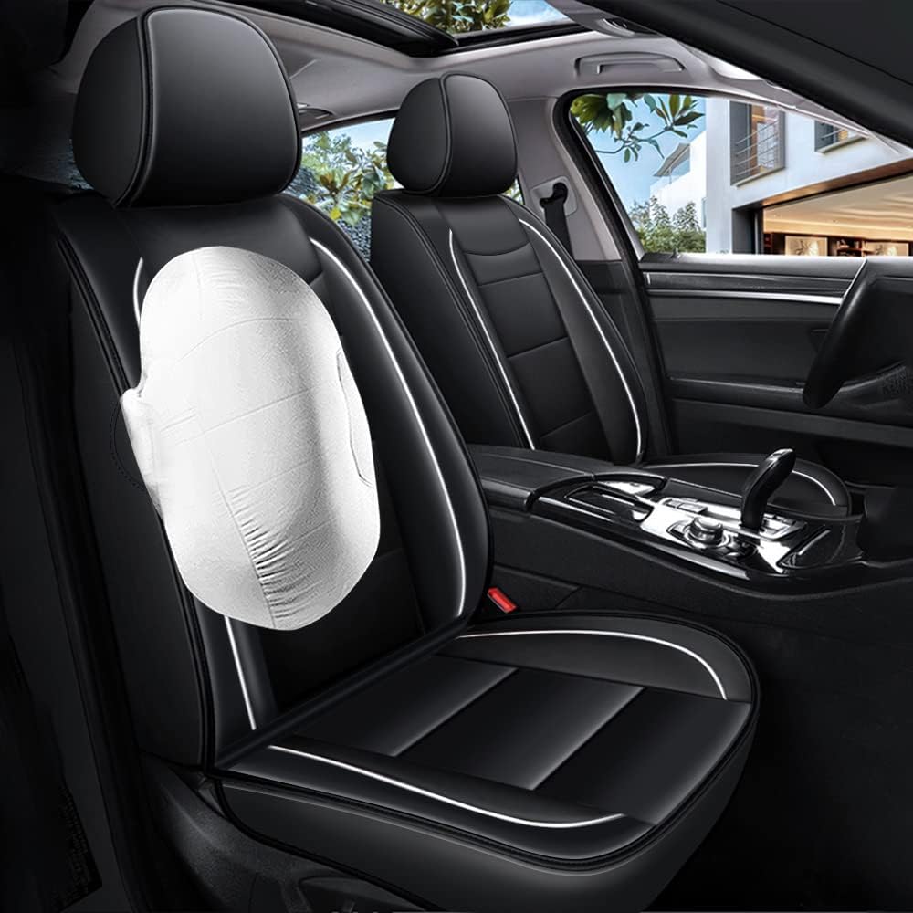 YORKNEIC Seat Cover Custom Fit for Mazda cx-5 2013-2022 Front Seats Leather Seat Protector Airbag Compatible Automotive Vehicle Cushion Cover for Mazda cx-5 Comfortable Black 2 PCs