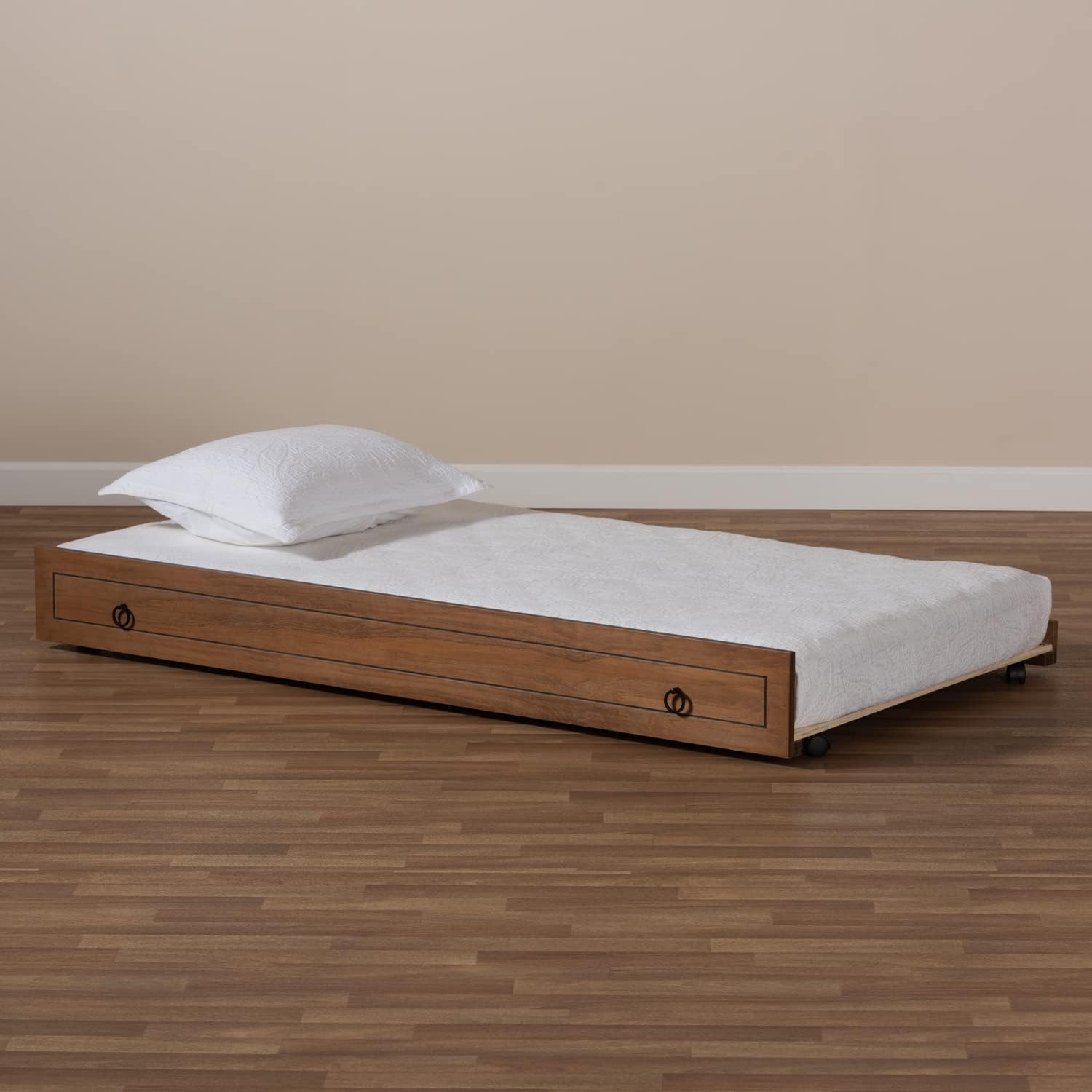 Baxton Studio Alya Classic Traditional Farmhouse Walnut Brown Finished Wood Twin Size Daybed
