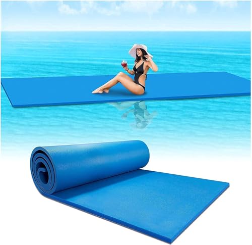 9 Ft x 6 Ft Floating Water Mat for Lake Pool, Foam Water Floating Pad for Fun Water Party Water Recreation and Relaxing, Rollable XPE Foam Lily Pad Floating Mat for Lakes Pools