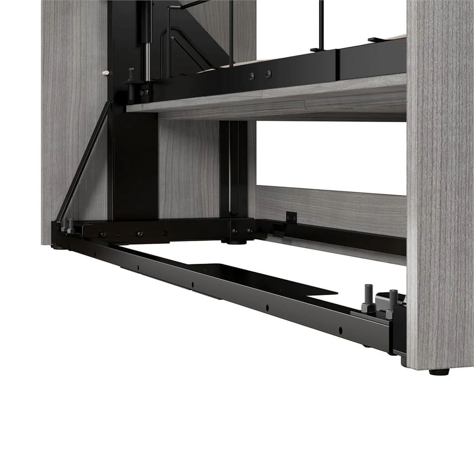 Bestar Versatile Engineered Wood Queen Murphy Bed and Organizer in Platinum Gray