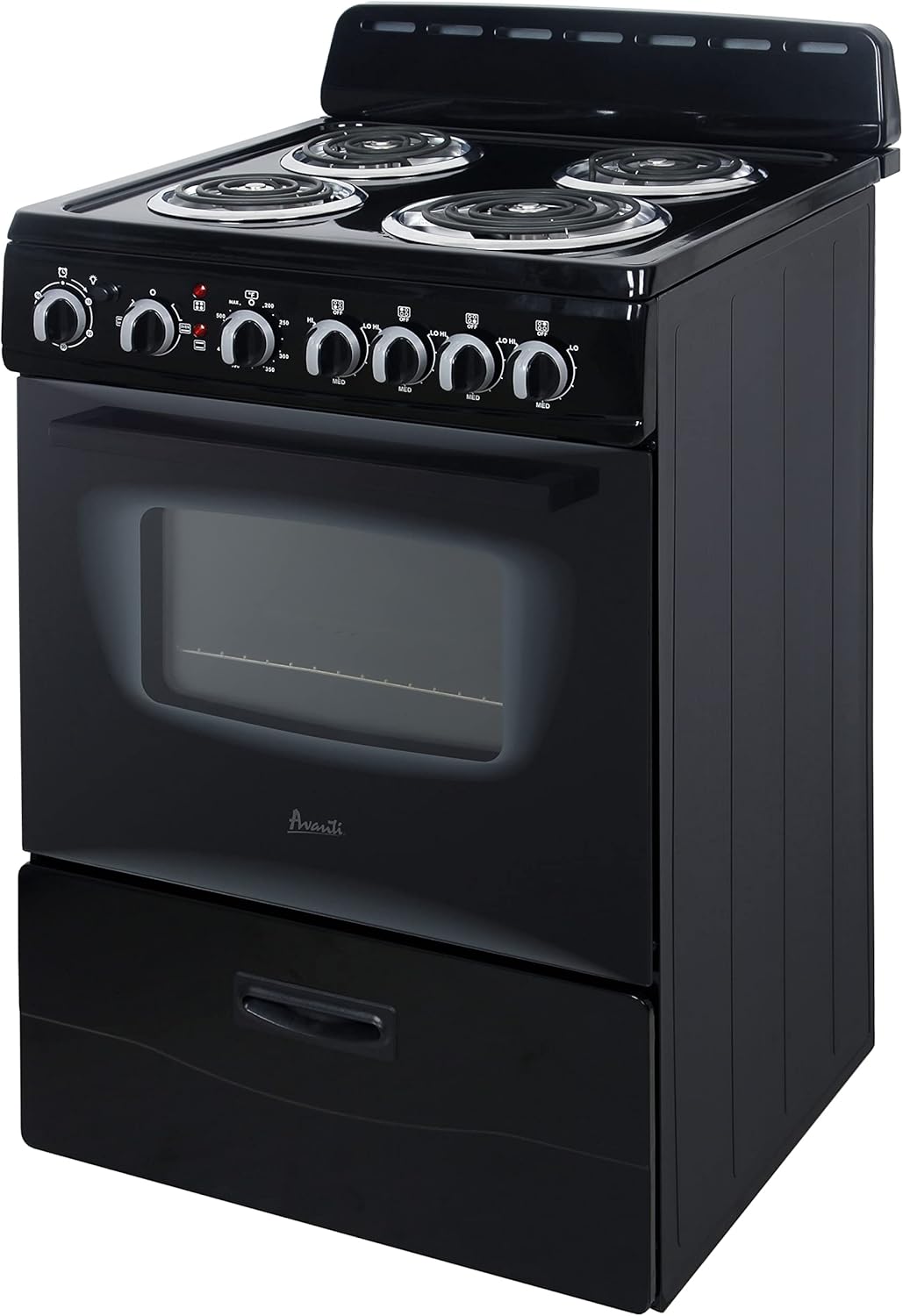 Avanti ERU240P1B ERU240 24" Electric Range Oven with Framed Glass Door, in Black