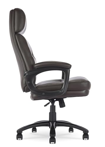 Serta Comfort Executive Big & Tall Office Chair Ergonomic High-Back Computer DeskChair, Semi Plush Cushion Seat, Soft Padded Armrests, SertaQuality Foam, Metal Swivel Base, Bonded Leather, Gray