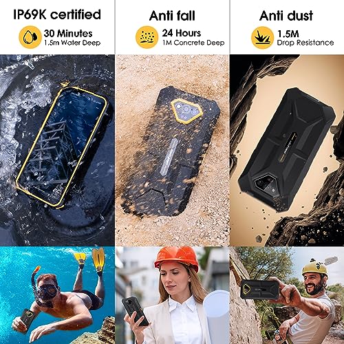 Ulefone Unlocked Rugged Phones, Armor X13 (12+64GB), 50MP Rear Camera, 24MP Night Vision Camera, Android 13 OS Rugged Smartphone, 6.52” Screen, 6320mAh, NFC, GPS, Dual 4G Mobile Phone- Black