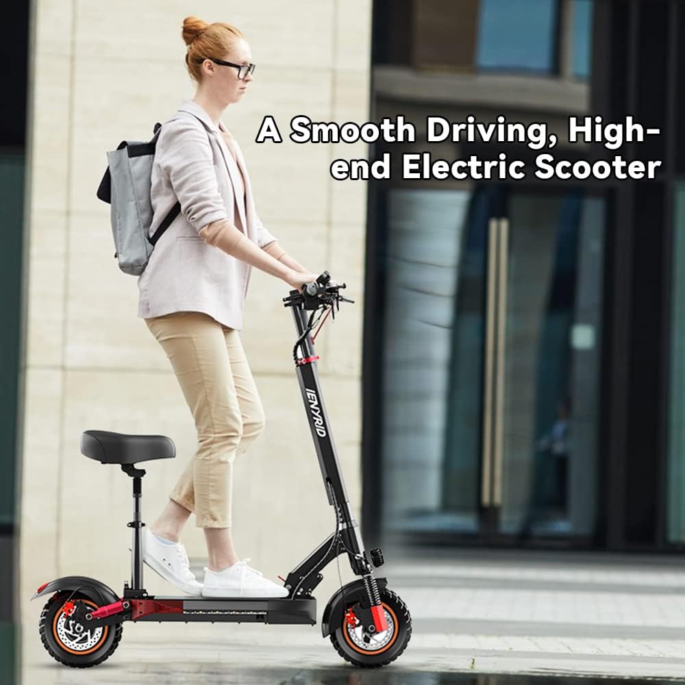 Electric Scooter for Adults,Electric Scooter with Seat,E Scooter Commuting with 10 inch Air Tire 600W Motor,31 Miles Max Range & 28 Mph Top Speed