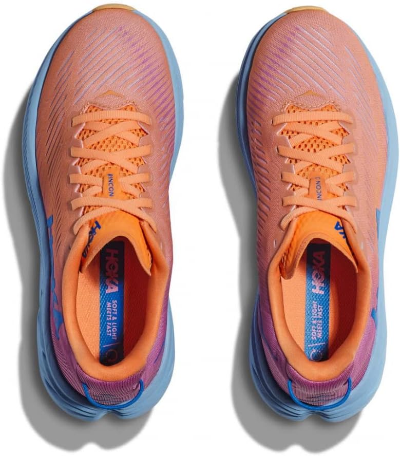 HOKA ONE ONE Women's Rincon 3 Shoes (Mock Orange/Cyclamen, us_Footwear_Size_System, Adult, Women, Numeric, Medium, Numeric_6)