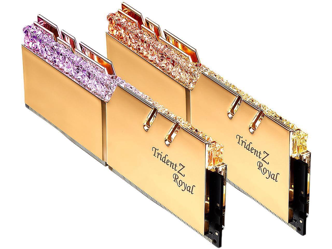 G.SKILL Trident Z Royal Series 32GB (2 x 16GB) 288-Pin RGB DDR4 SDRAM DDR4 3000 (PC4 24000) Desktop Memory Model F4-3000C16D-32G