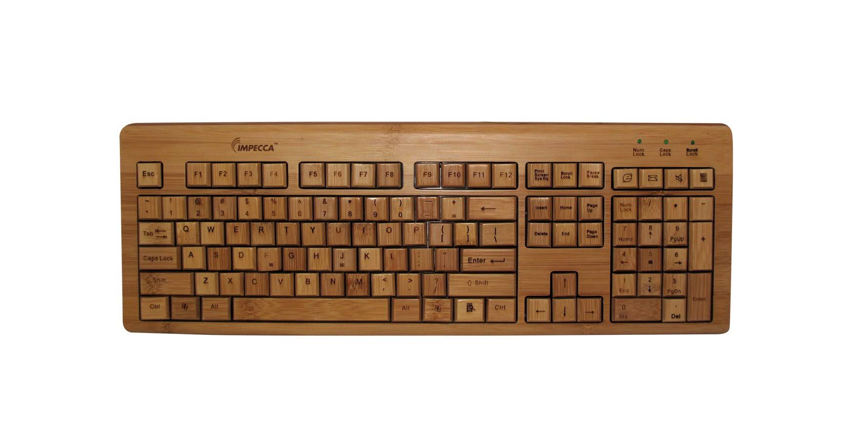 Impecca Bamboo Custom Carved Designer Keyboard - KBB500