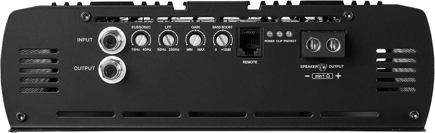 NVX XAD13 2000W RMS 1-OHM Stable Full Bridge Class D High Power Competition Monoblock Car Audio MOSFET Amplifier with Remote Subwoofer Level Control