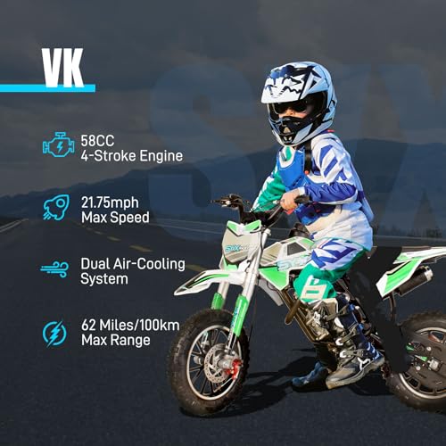 SYX MOTO Mini Motorcycle,Mini Dirt Bike 58cc 4-Stroke Pocket Rocket Pit Bike Gas Pocket Motorbike with Front Rear Disc Brakes,Pull Start,10" Tires