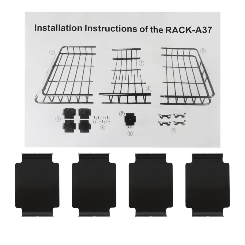 Spec D Tuning RRBK-EXT005BK 43 - 64 in. Cargo Extendable Basket Universal Roof Rack - Black