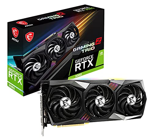 MSI Gaming GeForce RTX 3080 Ti Gaming X Trio 12G Computer Gaming Graphics Card 12GB GDRR6X 320-Bit HDMI/DP Nvlink Torx Fan 3 Ampere Architecture OC, NVIDIA GPU Video Cards for Gaming PC (Renewed)
