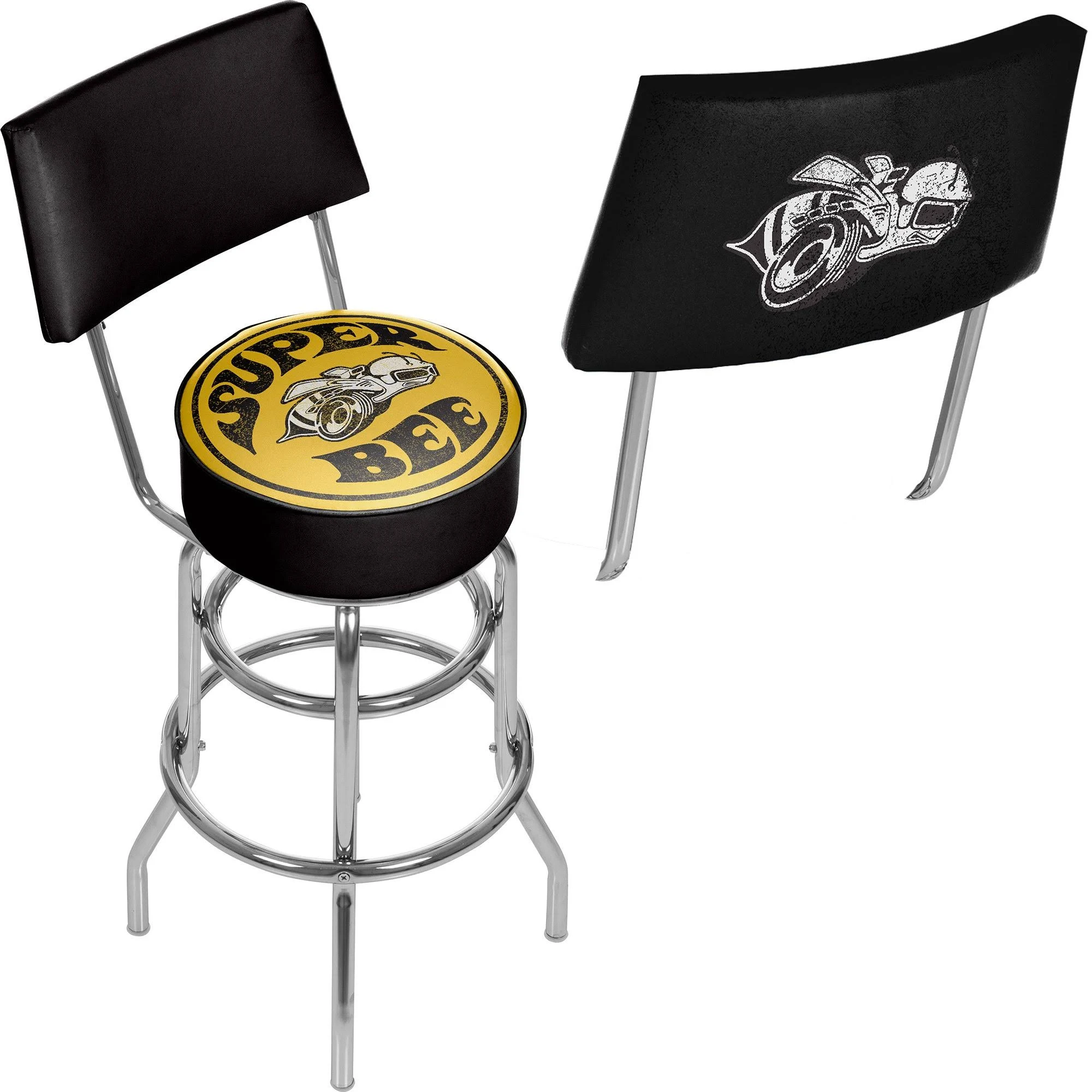 Dodge Swivel Bar Stool with BACK, Super Bee