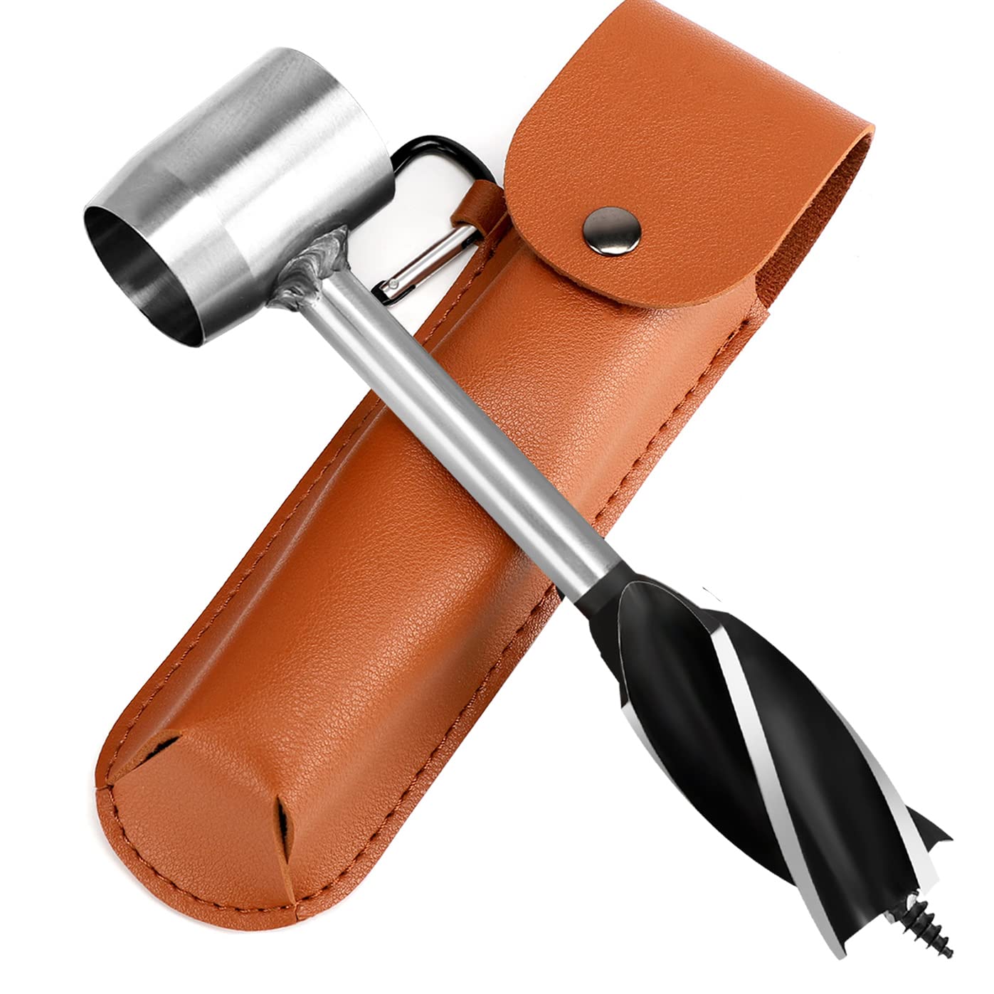 Beslands Survival Settlers Tools Bushcraft Hand Auger Settlers Wrench Survival Bushcraft Gear Scotch Eye Wood Auger Drill Peg, Manual Hole Maker Bushcraft Tools for Bushcraft Backpack Outdoor Camping