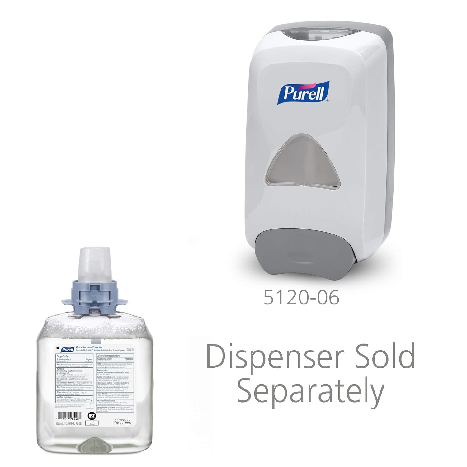 Purell Advanced Hand Sanitizer E3 Rated Foam, Fragrance Free, 1200 mL Foam Hand Sanitizer Refill FMX-12 Push-Style Dispenser (Pack of 4) – 5193-04
