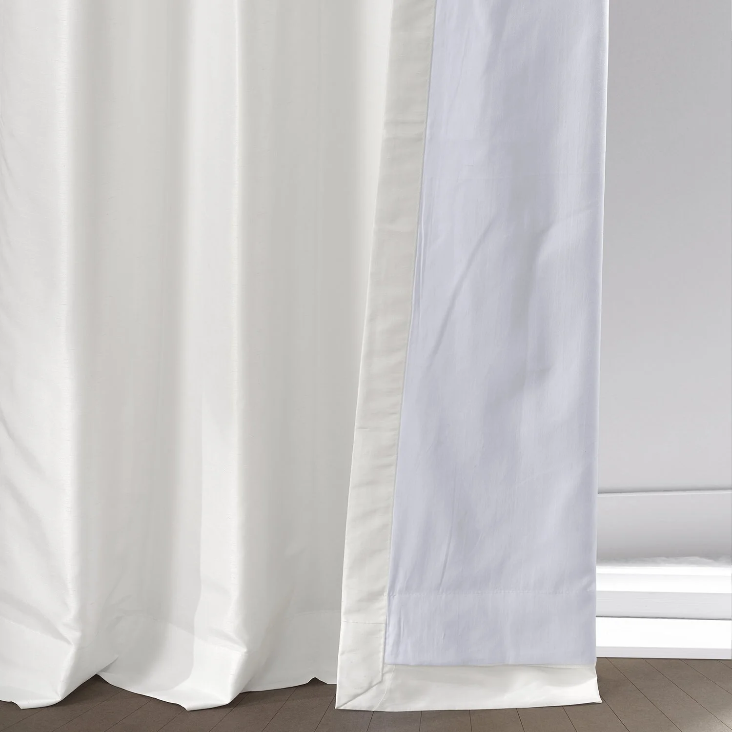 Off White Grommet Blackout Vintage Textured Faux Dupioni Silk Curtain (1 Panel), Off White, 50W X 84L
