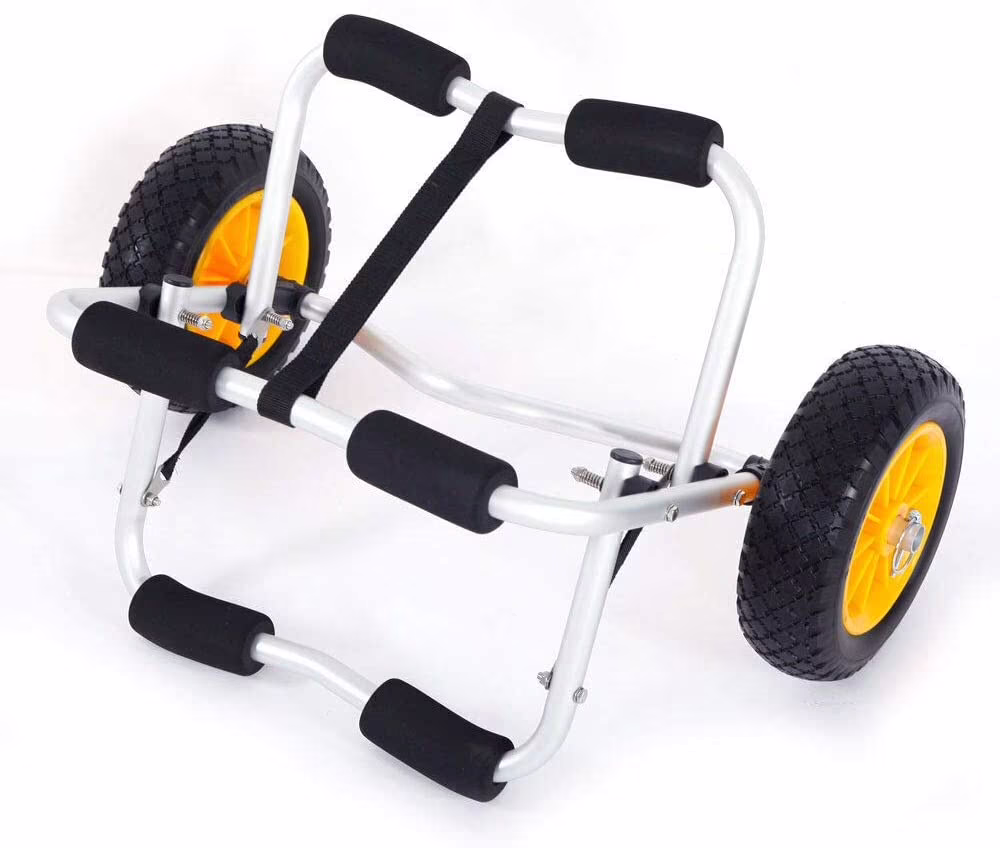 Bend Kayak Canoe Boat Carrier Dolly Trailer Trolley Transport Cart Boat Wheel with NO-Flat Airless Tires Wheels and 2 Ratchet Straps,for Paddleboards, Boats, Floats