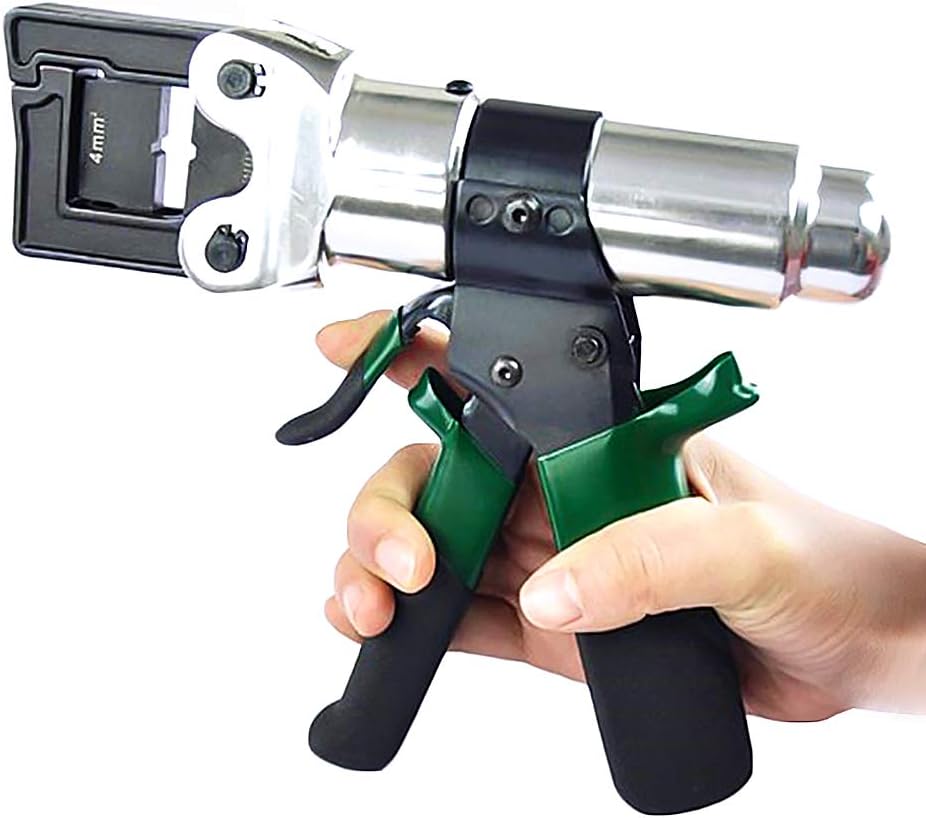 Hydraulic Crimping Tool with 180°Head Rotation, Hydraulic Crimper Cable Crimping Tool, Manual Hydraulic Wire Crimper Pliers